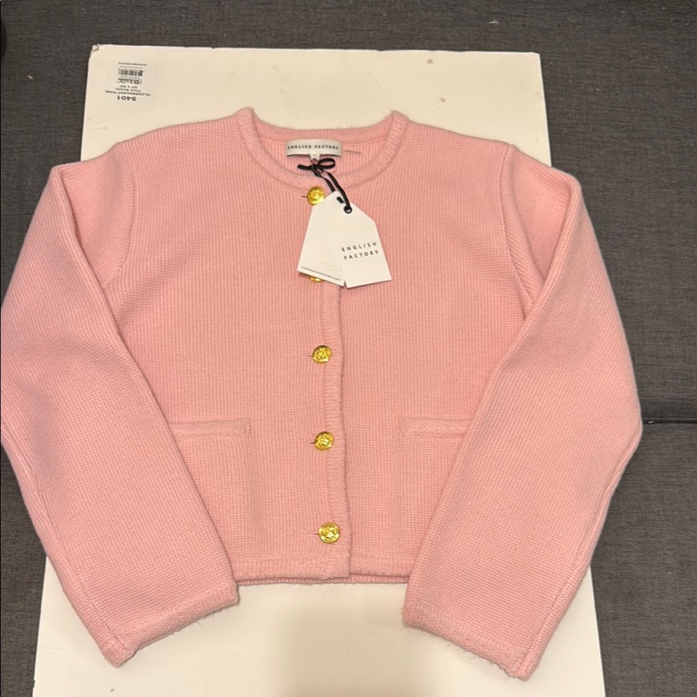 English Factory Wool Pink Cardigan